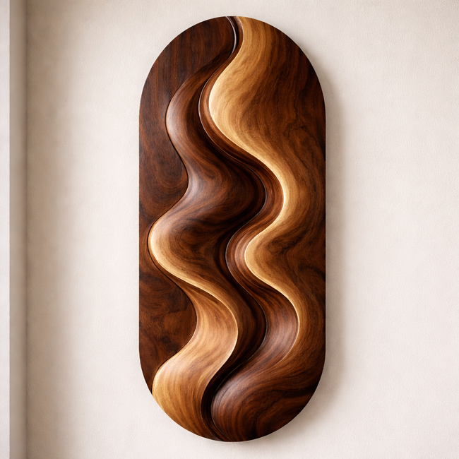 Wall Sculpture – Handmade Sculptural Wood Decor for Modern Home Hover Image
