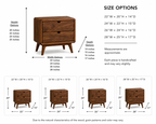 Solid Wood Nightstand – Mid Century Bedside Table for Bedroom Decor