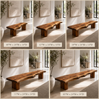 Live Edge Wood Bench – Solid Wood Entryway Bench with Natural Edge for Hallway Decor