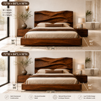 Live Edge Storage Bed – Solid Wood Bed Frame with Sculptural Headboard