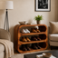 Curved Wood Shoe Rack – Solid Wood Entryway Shoe Storage Shelf for Home Decor