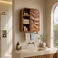 Carved Wood Bathroom Cabinet – Solid Wood Wall Mounted Storage Cabinet with Towel Bar for Bathroom Decor