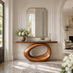 Sculptural Loop Wood Console Table