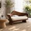 Sculptural Curved Back Wood Bench
