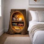 Solid Wood Nightstand – Modern Natural Bedside Table