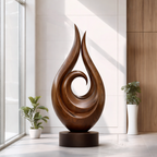 Wooden Outdoor Sculpture – Modern Natural Art Decor