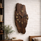 Live Edge Wall Clock – Solid Wood Rustic Clock for Modern Farmhouse Decor