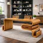 Sculptural Console Table – Handmade Solid Wood Table for Modern Storage