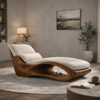 Chaise Lounge Daybed – Sculptural Solid Wood Chair for Luxury Living Room