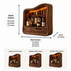 Sculptural Wood Display Cabinet – Solid Wood Lighted Storage Cabinet for Living Room Decor