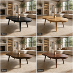 Round Coffee Table – Solid Wood Table for Living Room