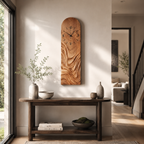 Tall Wood Wall Clock – Solid Wood Decorative Clock for Living Room Decor