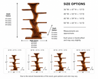 Tree Trunk Wood Bookshelf – Solid Wood Display Shelf for Living Room Decor