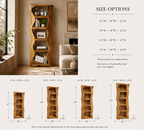 Sculptural Bookcase – Solid Wood Display Shelf for Living Room