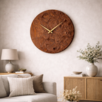 Handcrafted Solid Wood Wall Clock – Natural Grain Round Design