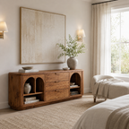 Media Console Cabinet – Solid Wood Storage Cabinet for Living Room