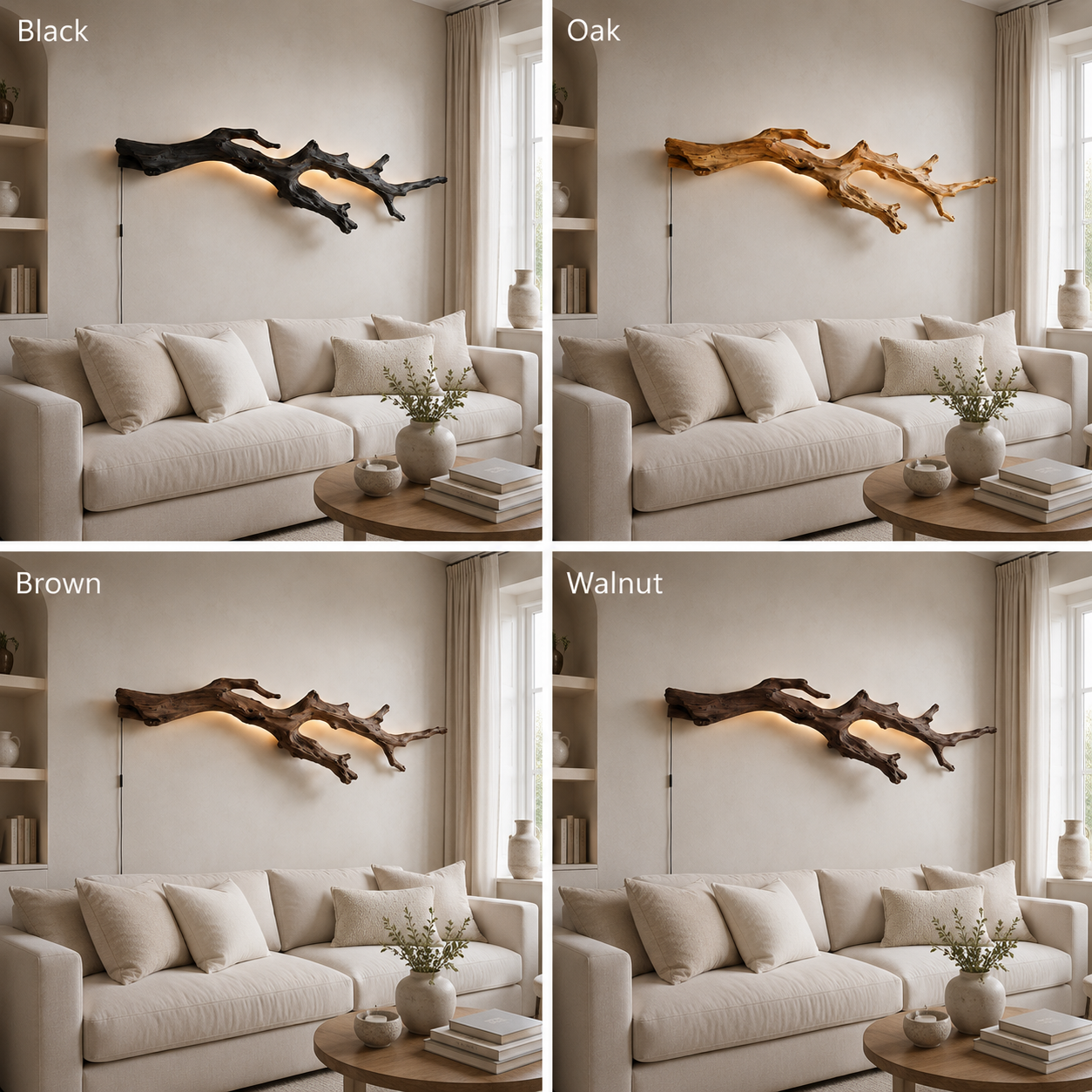 Backlit Driftwood Branch Wall Light