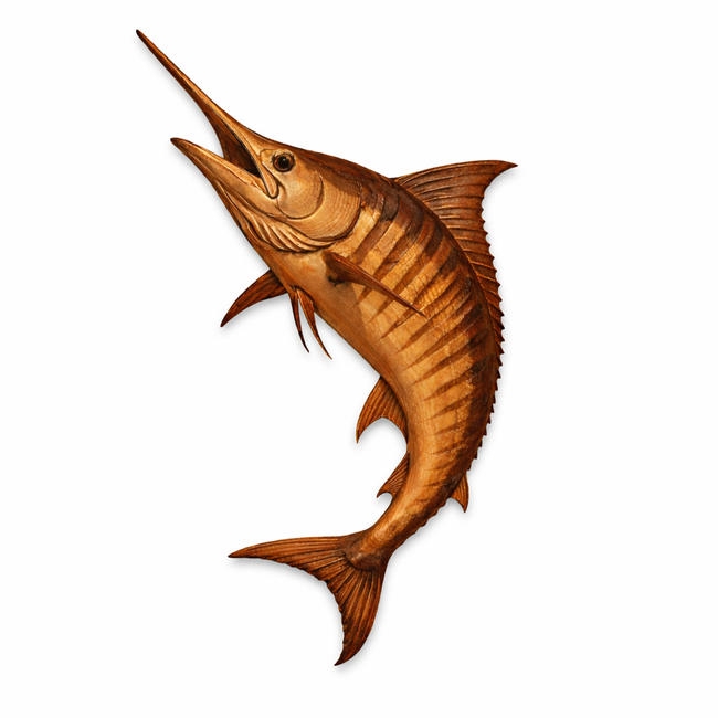 Marlin Wall Art – Solid Wood Decorative Panel for Coastal Home Decor Hover Image