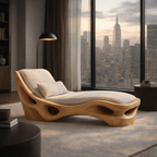Organic Chaise Lounge – Sculptural Solid Wood Chair for Luxury Living Room