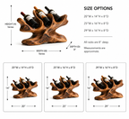 Sculptural Wood Wine Rack – Solid Wood 3 Bottle Display Stand for Home Bar Decor