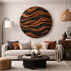 Carved Wooden Wall Art – Modern Natural Leaf Wall Sculpture