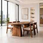 Oval Wood Dining Table Set – Solid Wood Dining Room Table with Chairs for Modern Organic Decor
