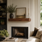 Wood Fireplace Mantel – Solid Wood Floating Shelf for Cozy Living Room Decor