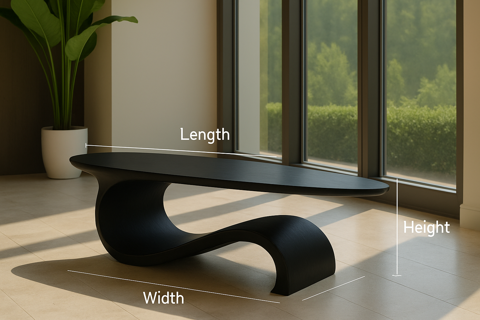 Sculptural Wave Walnut Coffee Table – Modern Curved Design