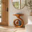 Spiral Sculptural Wood Side Table