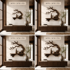 Branch Wood Wall Shelf – Solid Wood Floating Display Shelf with Natural Tree Branch Design