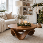 Ribbon Loop Round Wood Coffee Table