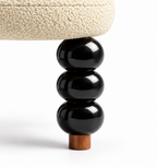 Sculptural Bouclé Accent Chair with Geometric Back