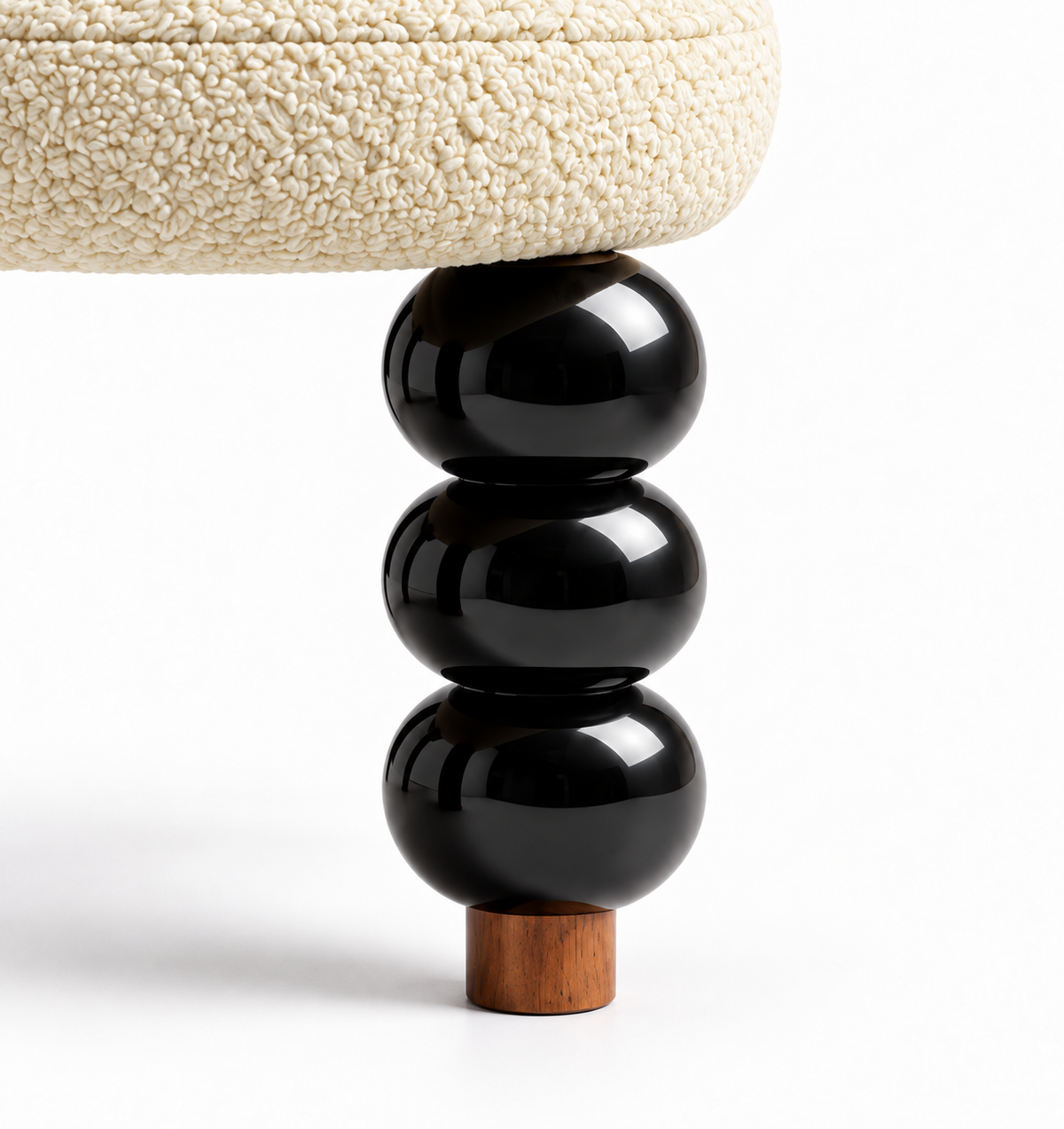 Sculptural Bouclé Accent Chair with Geometric Back