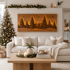 Backlit Pine Forest Wood Wall Art