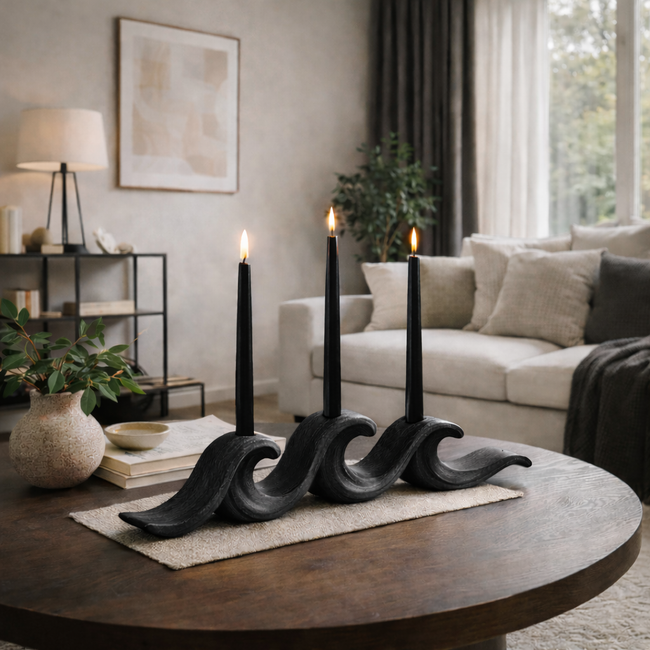 Handcrafted Wooden Drip Candle Holder – Natural Design Main Image