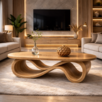 Infinity Loop Coffee Table – Sculptural Solid Wood Table for Luxury Living Room