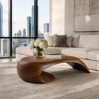 Wave Coffee Table – Sculptural Solid Wood Table for Luxury Living Room