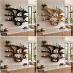 Wall-Mounted Kitchen Shelf – Solid Wood Organizer Shelf for Kitchen Decor