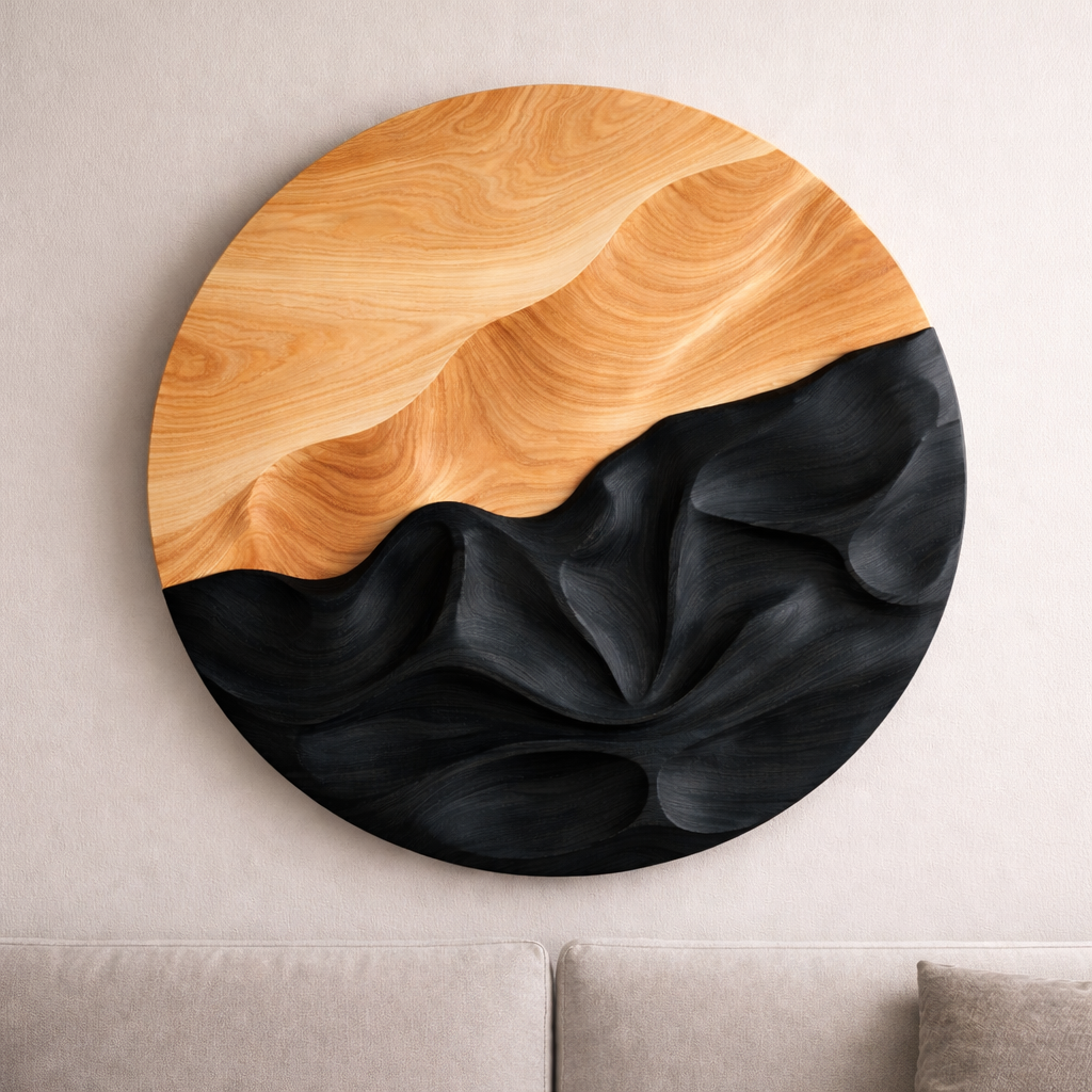 Sculptural Wall Art – Handmade Wooden Decor for Modern Home