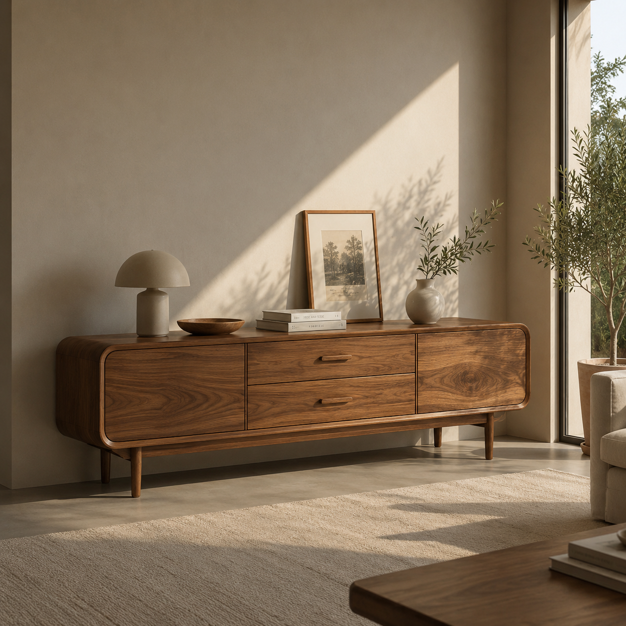 Sideboard Cabinet – Solid Wood Storage Cabinet for Living Room