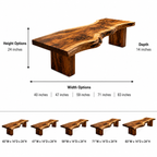 Live Edge Wood Bench – Solid Wood Entryway Bench with Natural Edge for Hallway Decor