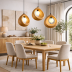 Sculptural Pendant Light – Handmade Wooden Hanging Lamp for Modern Decor