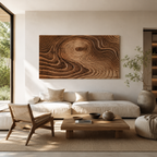 Tree Ring Wood Wall Art – Solid Wood Carved Wall Decor for Living Room Decor