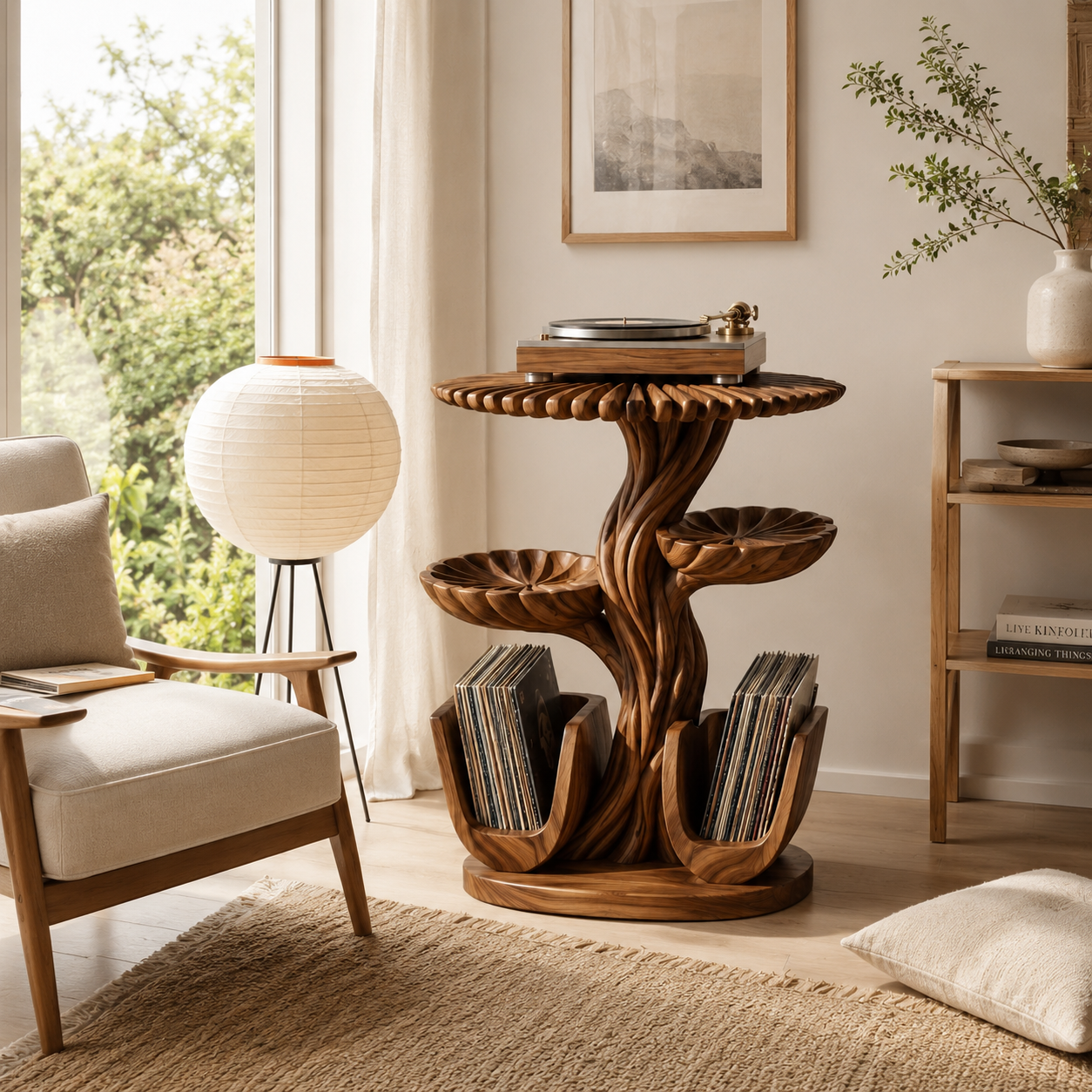 Sculptural Vinyl Record Stand