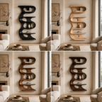 Vertical Bookcase – Sculptural Solid Wood Display Shelf
