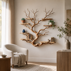 Tree Branch Wall Shelf – Solid Wood Display Shelf for Home Decor