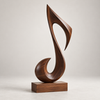 Sculptural Musical Note Wood Decor