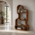 Organic Bookcase – Solid Wood Display Shelf for Modern Home