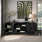 Solid Wood TV Stand – Modern Natural Media Console
