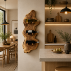Rustic Bottle Holder – Solid Wood Wall-Mounted Rack for Home Bar Decor